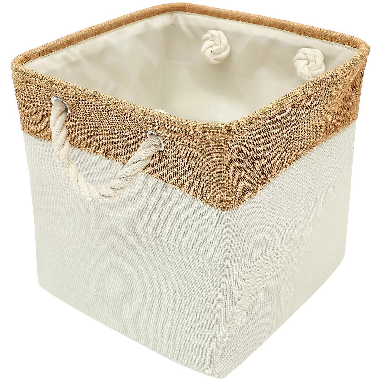 Clothes Storage Basket for Storage Use 2Pcs Linen Foldable Laundry Hamper