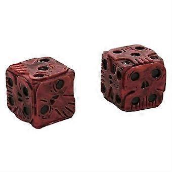 Handmade Red Skeleton Dice Mini Set