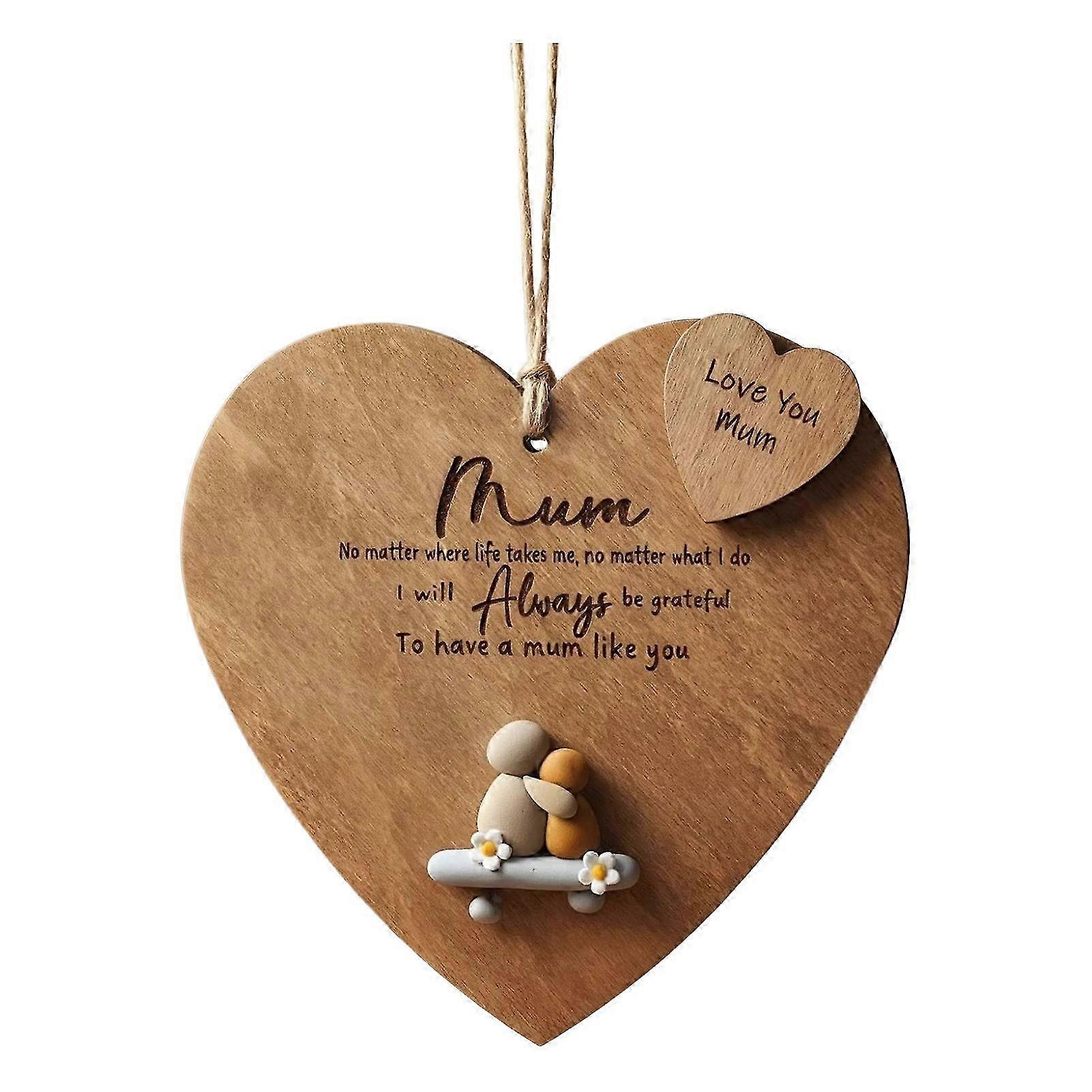 Durable Wooden Heart For Mum