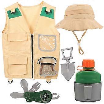 1 Satz Kinder Explorer Kit Weste Hut Schaufel Kessel Kompass Kit Kinder Cosplay Explorer Kit
