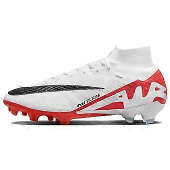 Chaussures de football Nike Mercurial Superfly 9 FG pour terrain ferme en gazon naturel, unisexe, blanc, noir, rouge, DJ4977-600
