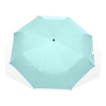 Pale Turquoise Compact Windproof Travel Umbrella with UV Protection for Women