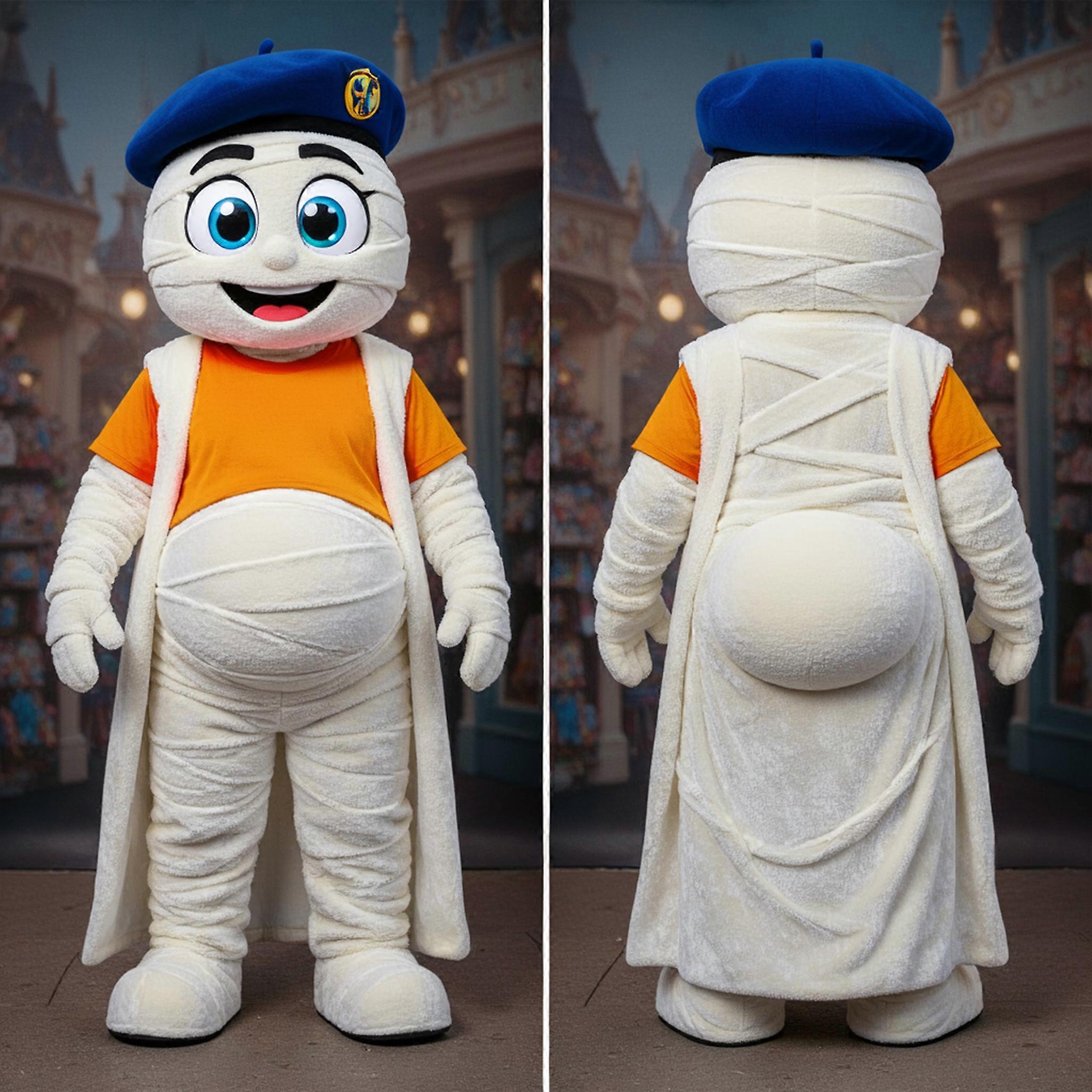 MASTICOT Velvety White Mummy Mascot