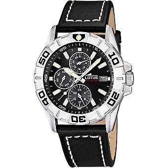Lotus Quartz analoge man horloge met synthetische lederen armband L15813/4