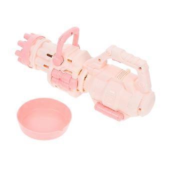 Electric Bubble Machine with Pink Nozzles, Continuous Output MultiHole Bubble Blower for Kids Summer Play
