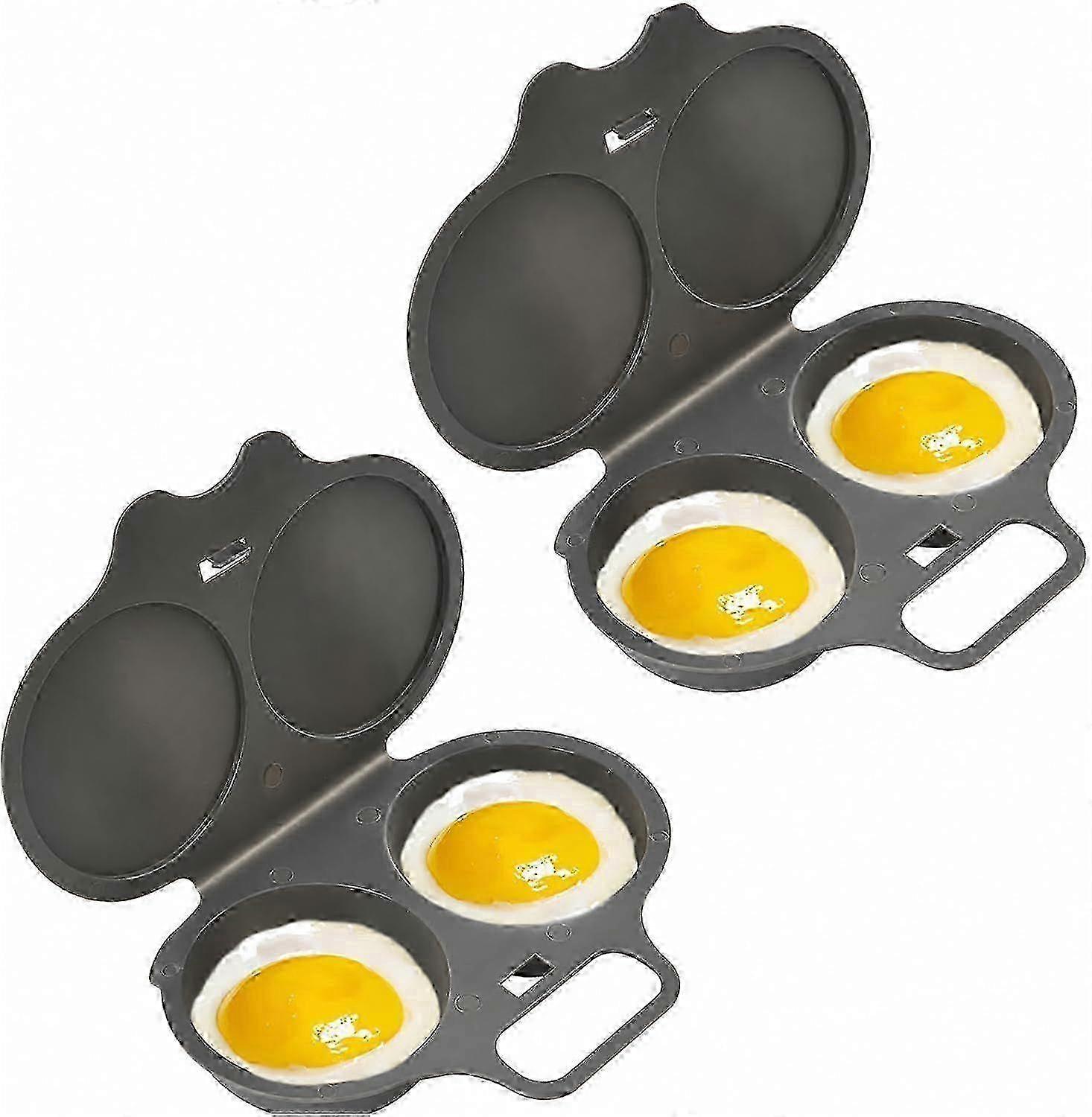 2 Cavity Microwave Egg Cooker Sleek Gray, 2pcs, Durable for Kitchen & Dining