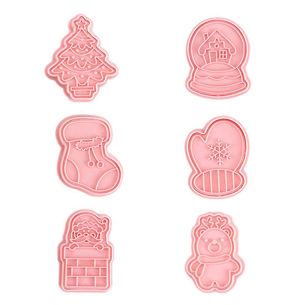 6 Pcs Plastic DIY Cookie Cutters Cartoon Kitchen Baking Tools Easy Cake Decor