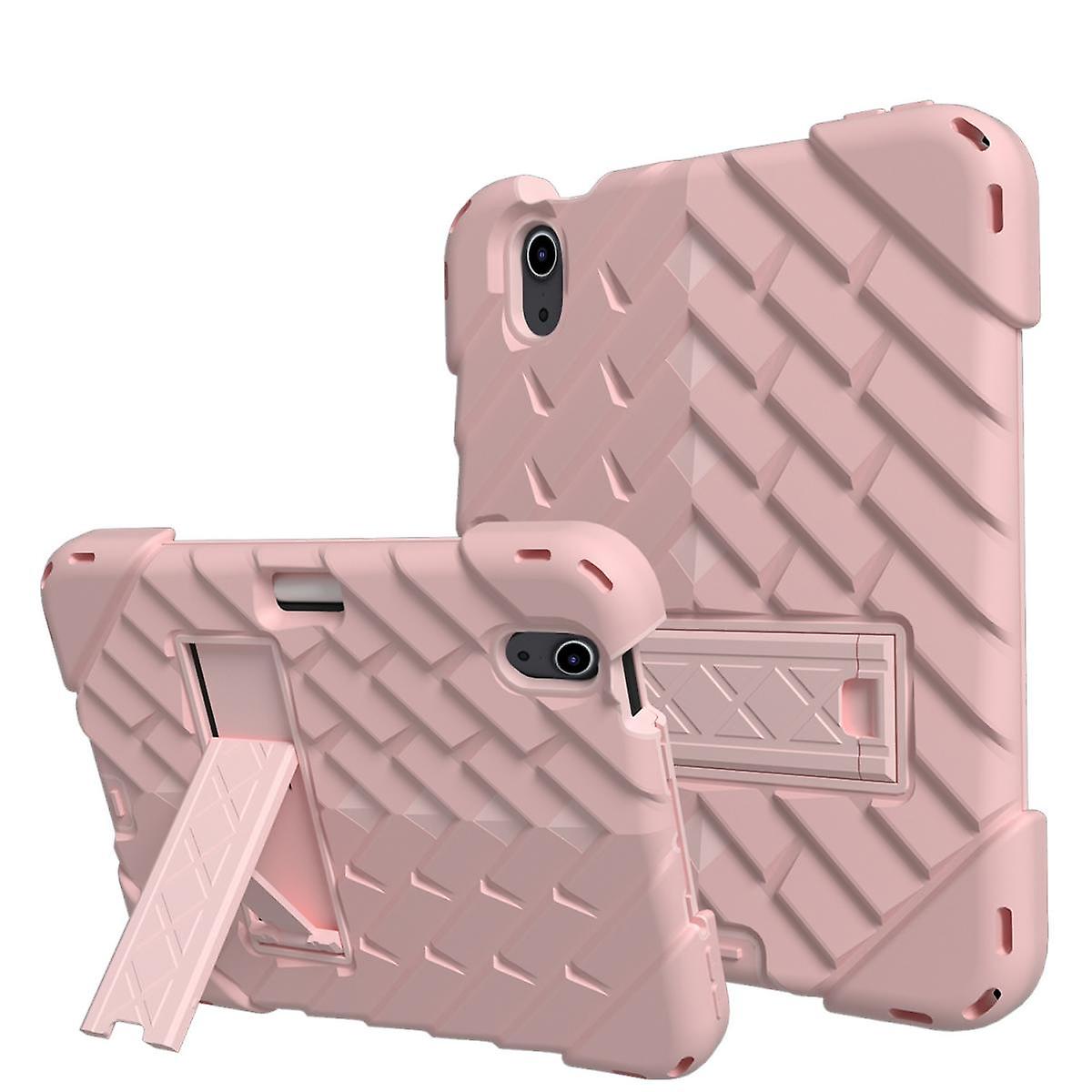 Suitable For Ipad Mini 6 Tablet Case With Diamond Pattern With Pen Slot Shoulder Strap Tri-proof Silicone Anti-drop Tablet Case Pink