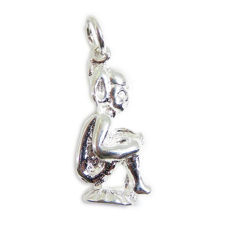 Pixie Sitting On A Toadstool Sterling Silver Charm .925 X 1 Pixies Charms