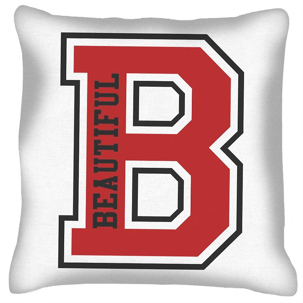 Red B Beautiful Varsity Cushion