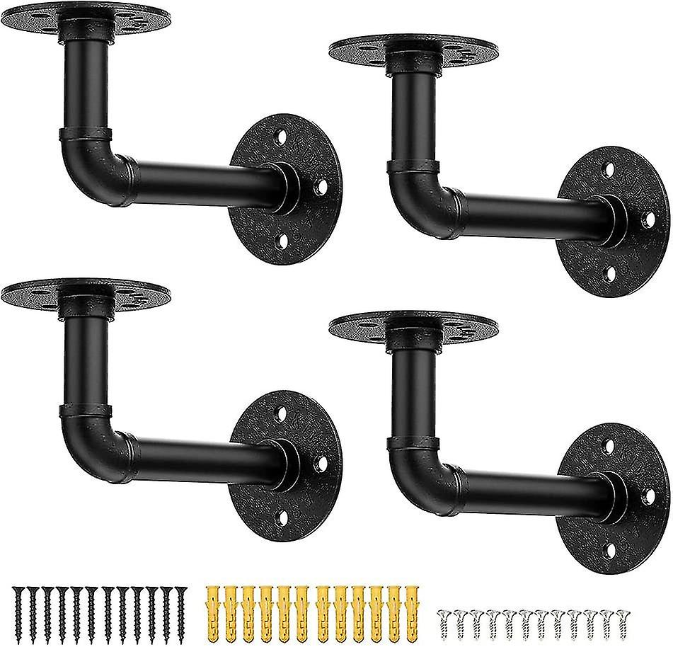 4pcs βραχίονες ραφιών σωλήνων δώρων, βιομηχανικός vintage τοίχος ραφιών σωλήνων