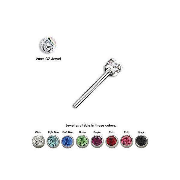 Bendable nose ring with prong set cz jewel