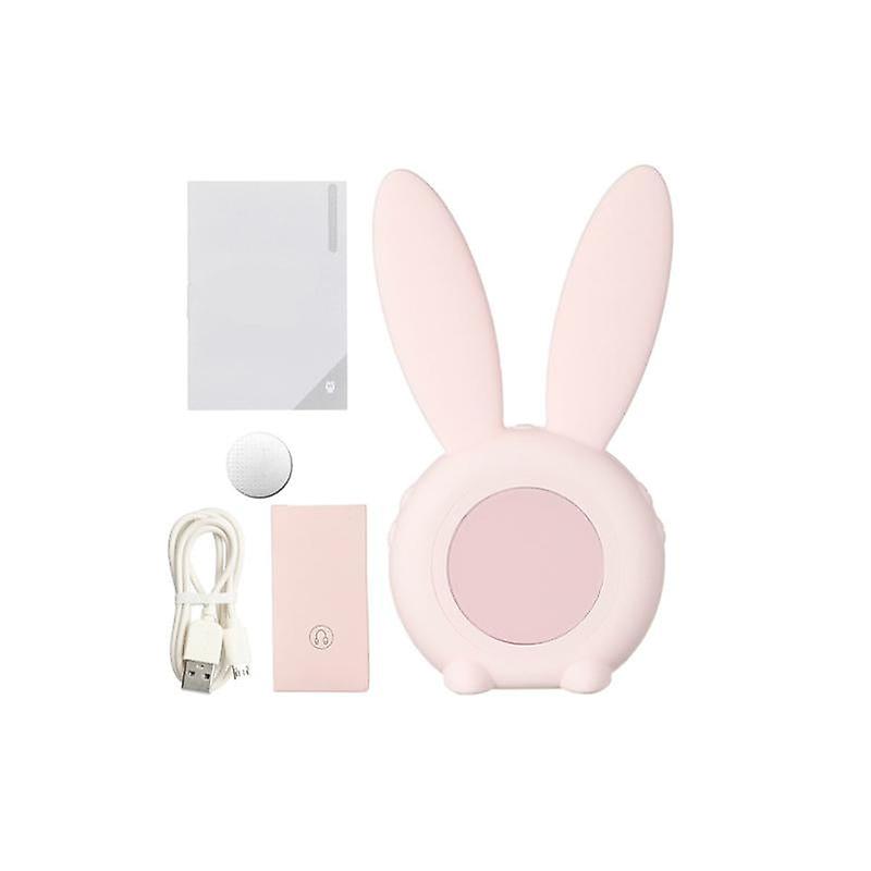 Bunny Ear Led Digital Alarm Clock Electronic Led Display Sound Control Cute Rabbit Night Lamp Desk Clock For Home Decoration