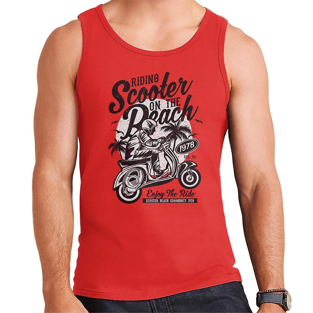 Retro Scooter op het strand mannen Vest