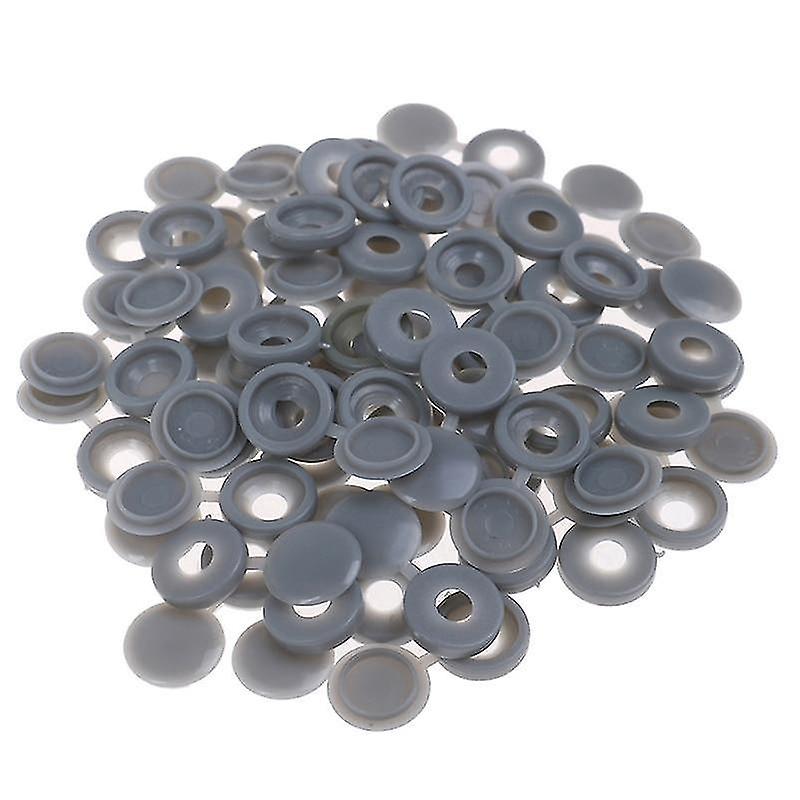 Light Grey Hinged Plastic Screw Cover Fold Caps Button