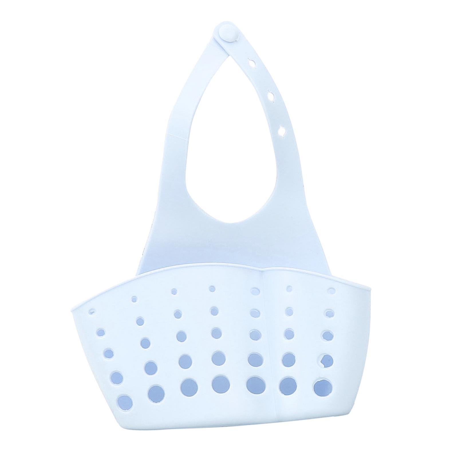 Kitchen Sink Corner Hanging Drain Rack with Adjustable Button Grey