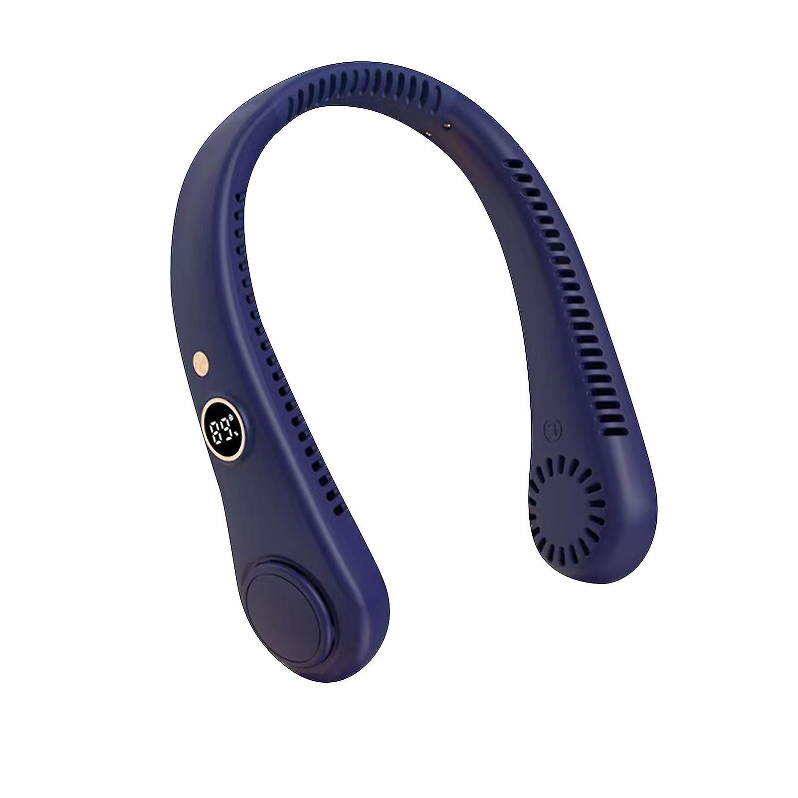Portable Neck Fan,foldable Neck Fan Hands Free Bladeless Personal Fan,lcd Display Usb Powered