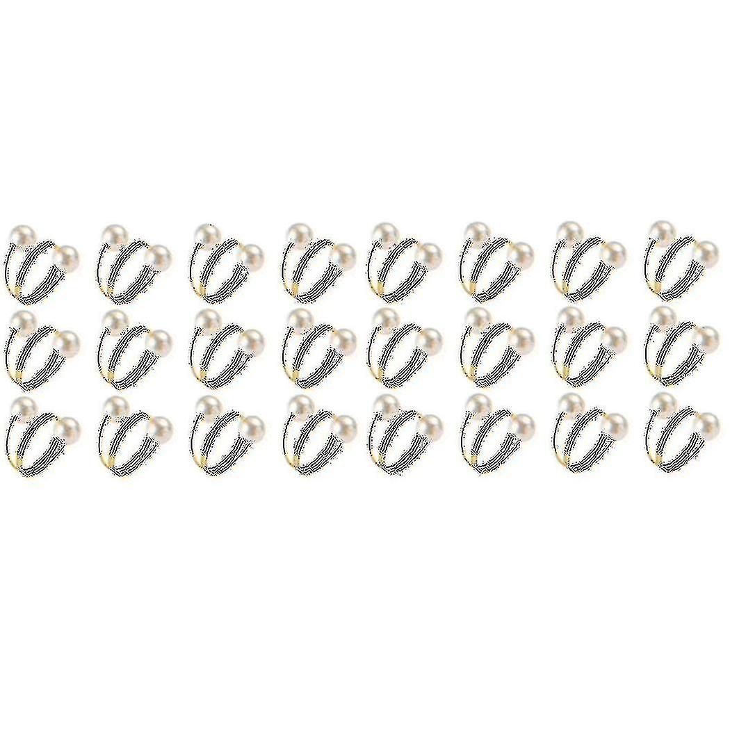 24 Pcs Rings de serviette double perle, porte-serviettes, boucle de serviette pour la réception de mariage, festivals