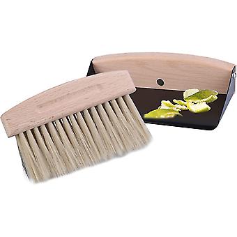 Tischbesen Besen Kehrschaufel Set: Kehrschaufel und Handfeger Holzhandfeger Kehrschaufel Mehlbesen Mini Tischbesen - Tischfeger Krümelbesen Holzbesen