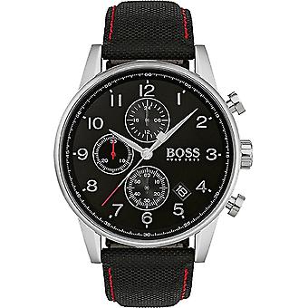 Navigator 44mm ESF &COR musta miesten kello analoginen kvartsi lehmännahkarannekkeella 1513535