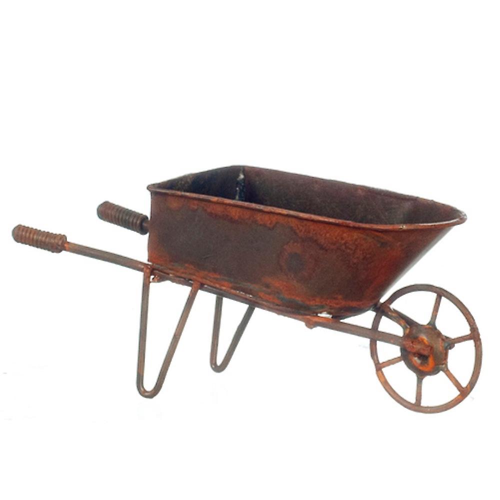 Dolls House Aged Rusty Wheelbarrow Miniature 1:12 Scale Yard Garden Accessory