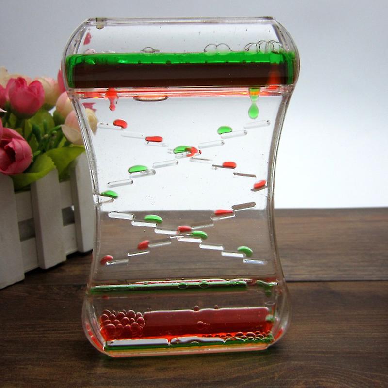 Dynamic Liquid Hour-glass Decompression Toy with 2 Color Flowing Oil Ornament for Killing Time Stress Relief