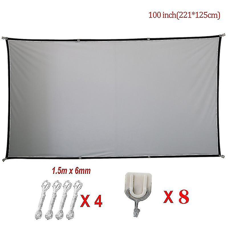 Tela do projetor 16:9 100/120/150 polegadas tela de projeção de tecido reflexivo [ ]