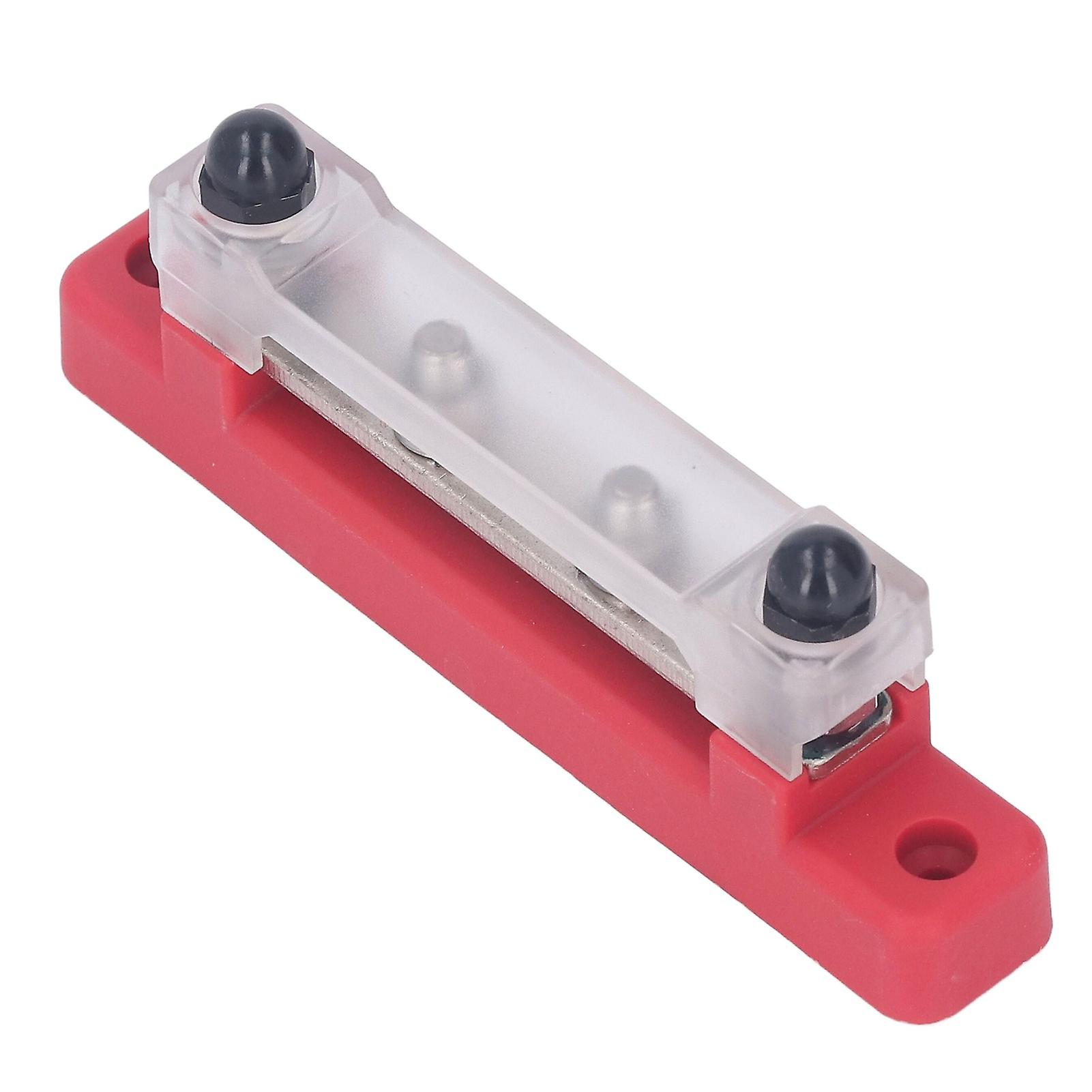 12‑48V 150A 4 Terminal Bus Bar Ground Power Distribution Battery Junction Block for Car Trucks RVs Marine Boats Red 