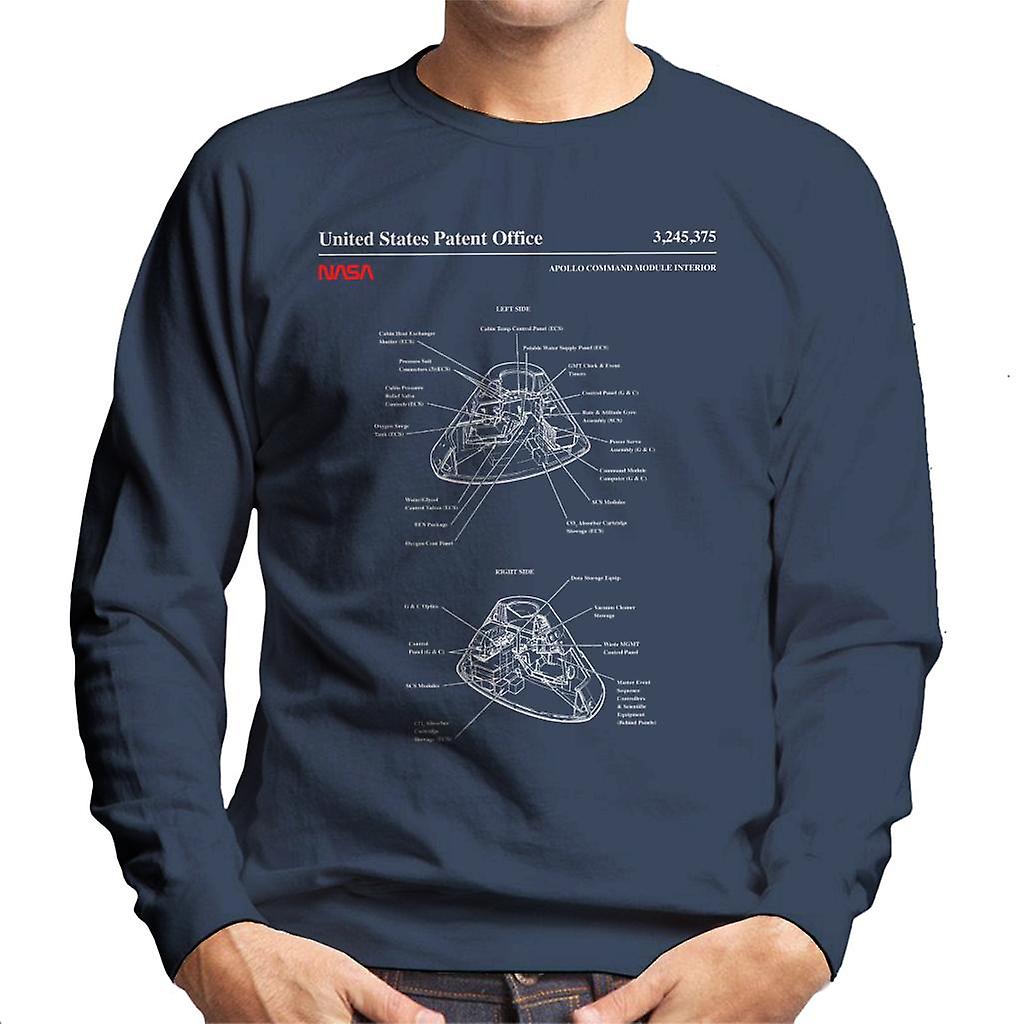 NASA Apollo Command Module Interior Blueprint Men's Sweatshirt