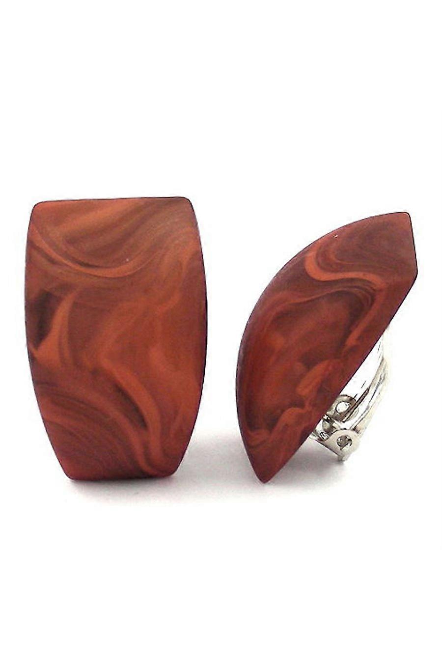Clip-on Earring Trapezium Topas Marbled - Gl02814