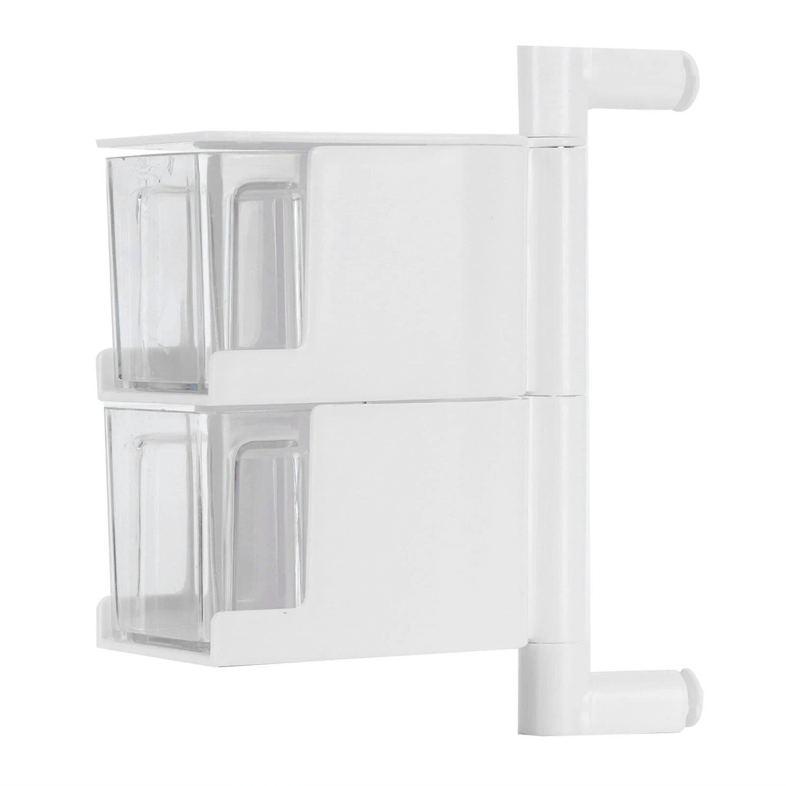 Spice Shelf Storage Racks Rotatable 2 Layers Wall Mounted Spice Rack Organizer with Lids for Kitchen Home Supplies~8089
