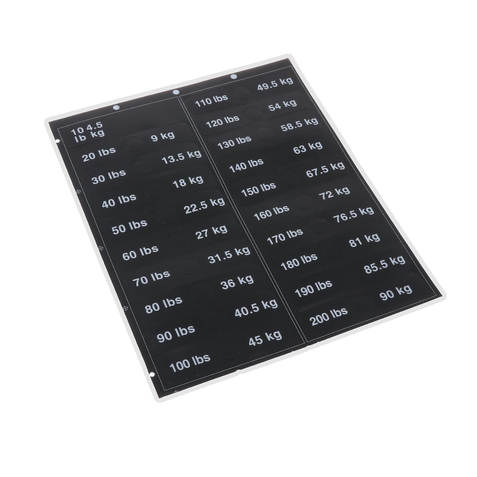 Weight Stickers Weight Stack Labels Self Sticky Black Background Weight Tags 10lbs to 200Ibs for Workout Machine Attachment