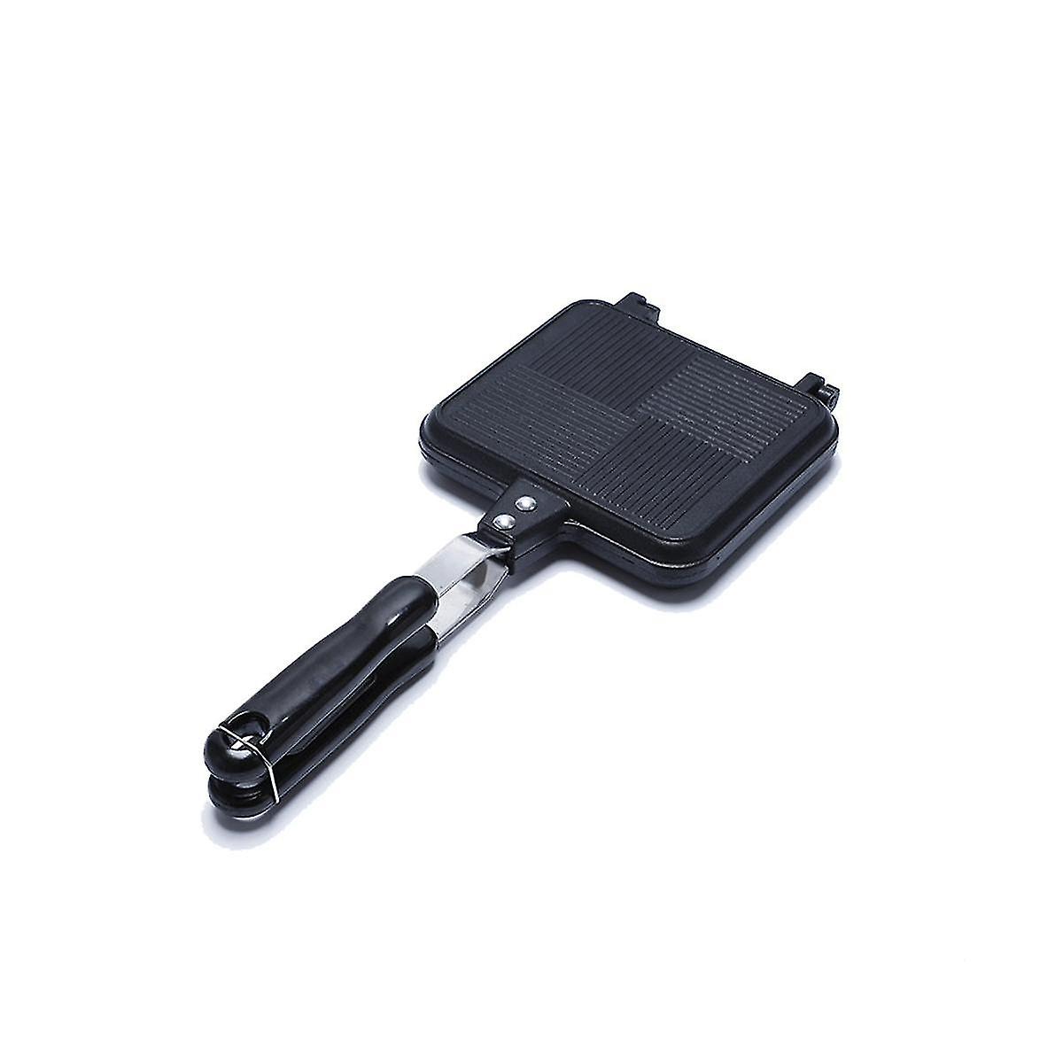 Double-Sided Sandwich Pan Non-Stick Foldable Grill Frying Pan for Bread Toast Breakfast Machine Pan