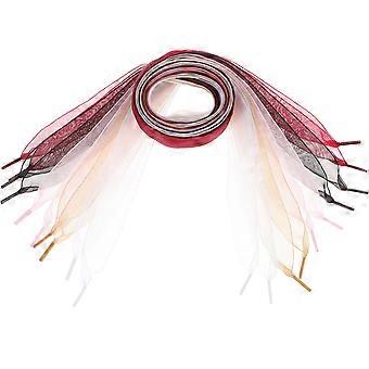 5pcs Ribbon Shoelaces Chiffon Shoe Laces Colored Shoe Strings Sneakers Shoe Laces