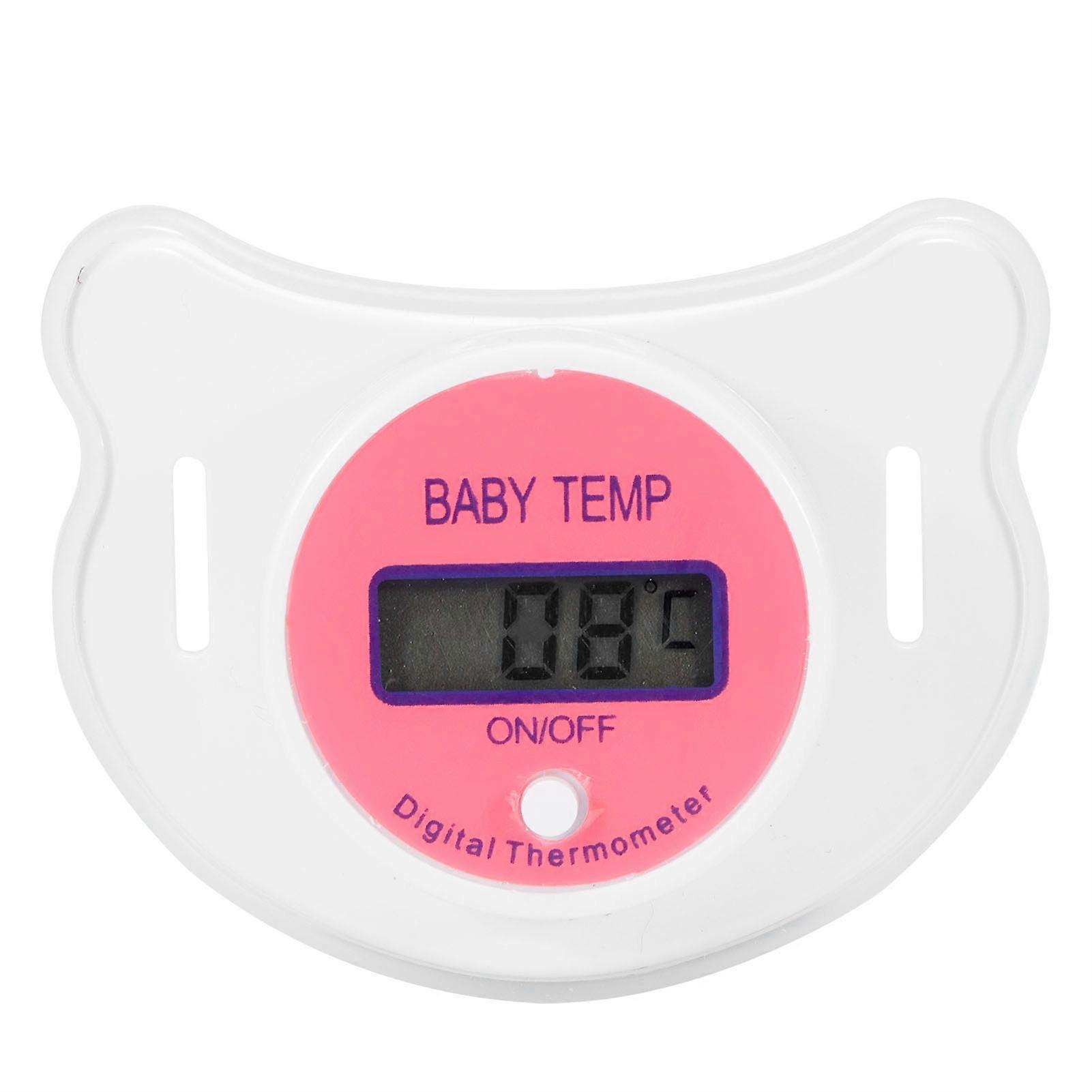 Nipple Shaped Thermometer Mouth Pacifier Nipple Shaped Soothing Thermometer with LCD for NewbornPink Celsius