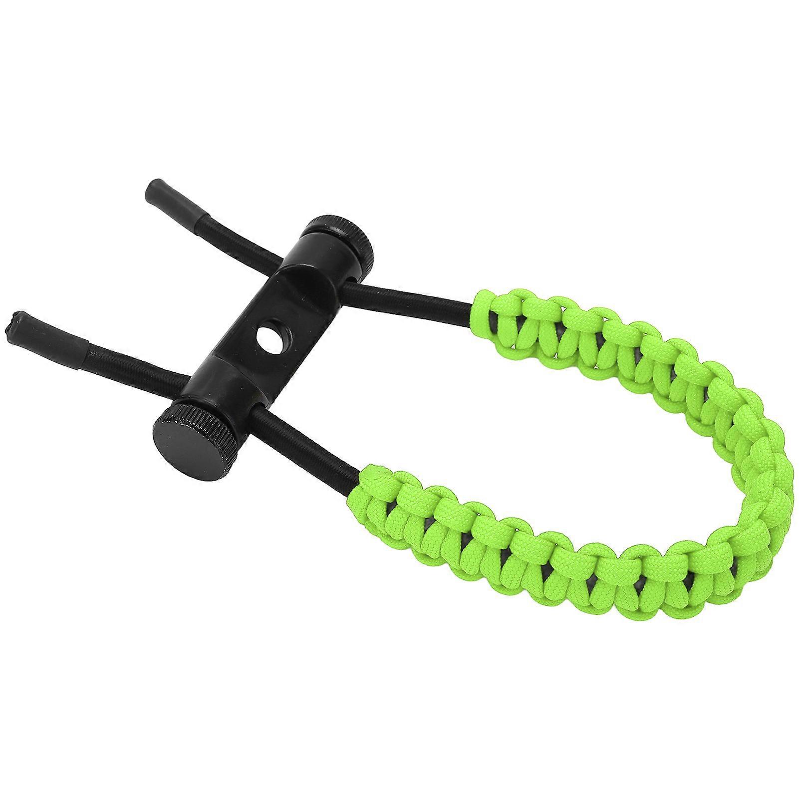 Compound Archery Bow Wrist Sling Wrist Strap Braided Cord Rope Adjustable for Training ExercisingGreen
