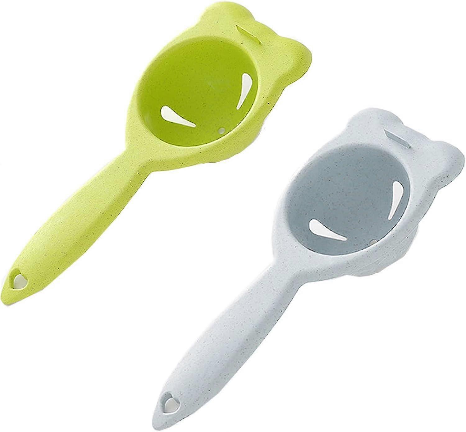 Egg Separator Set - 2 Pcs Yolk & White Separator Egg Extractor Tool (green, Grey)