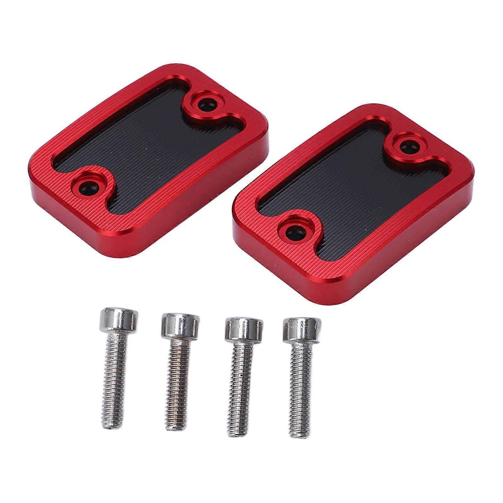 2pcs Front Brake Fluid Reservoir Cover Left Right Billet Aluminum Replacement for NMAX155 NMAX125 20152020 Red E2U712