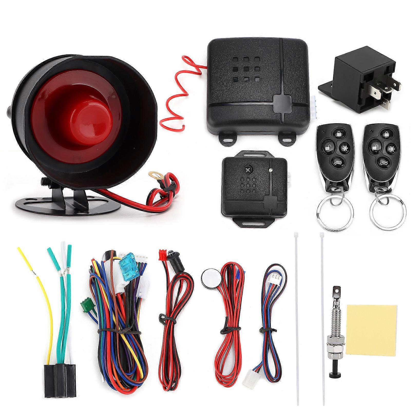 12V 1~Way Car Alarm System Anti Theft Keyless Entry Security Alert Central Door Lock with 2 Remote Control E2U211