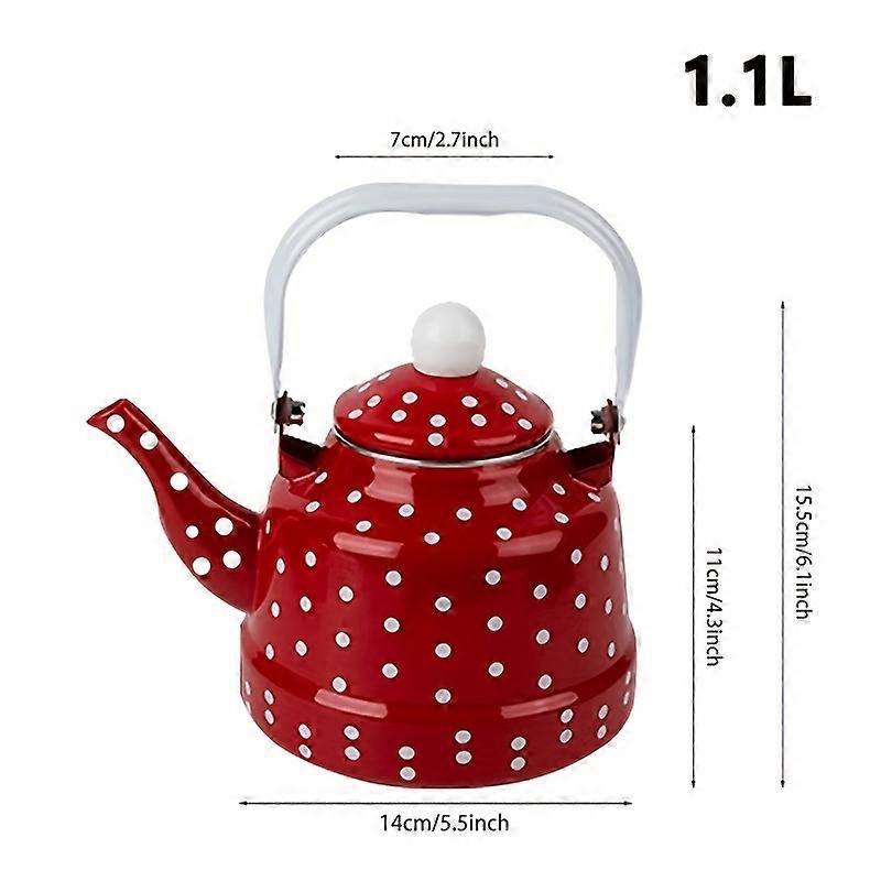 Enchanting Enamel Teapot - Stainless Steel Stovetop Kettle for Tea & Coffee - Durable, Rapid Heat, Loose Leaf Friendly, Lovely Design for Aesthetic Ap