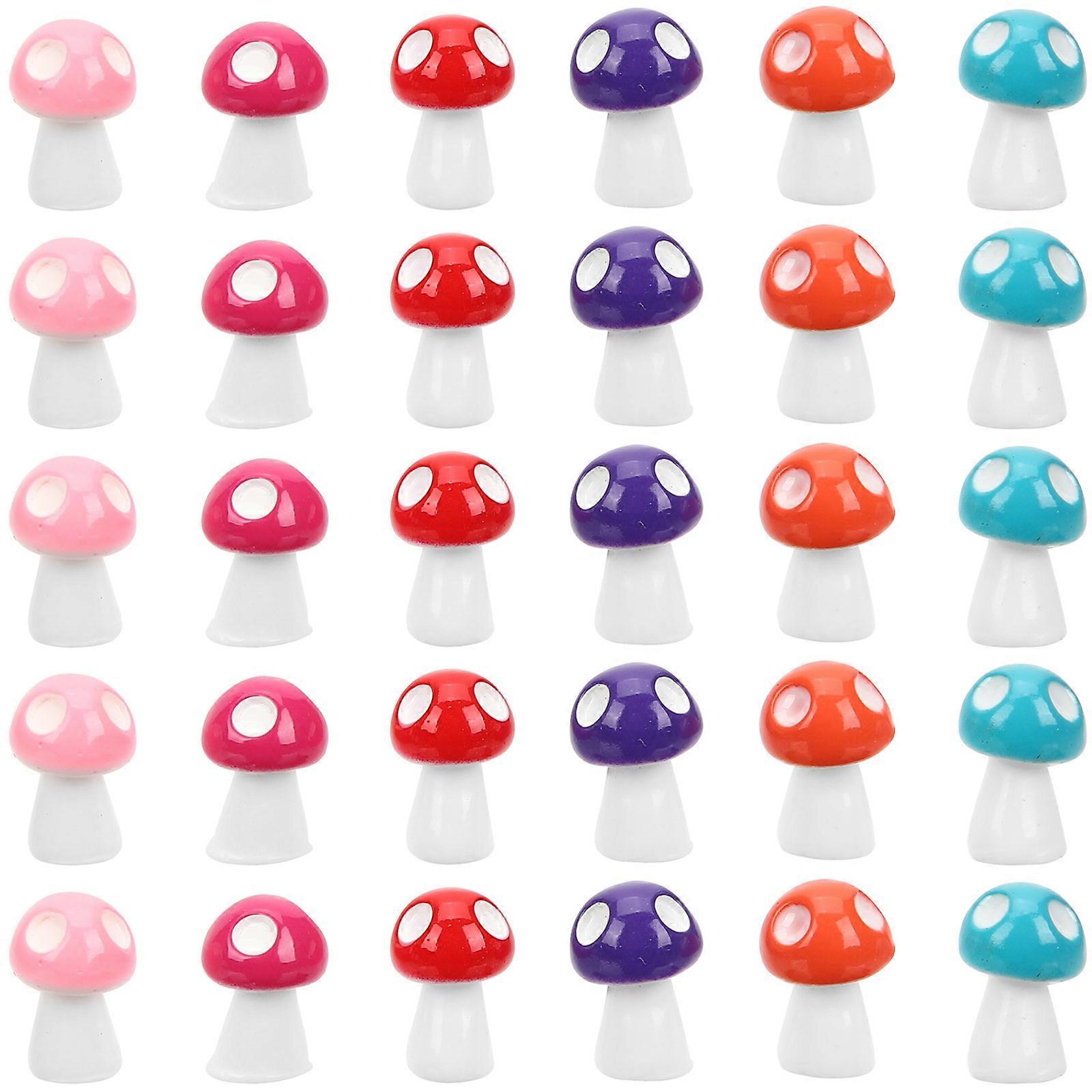 40 قطعة مصغرة الفطر الحلي التماثيل المصغرة حديقة نماذج الفطر (لون عشوائي)