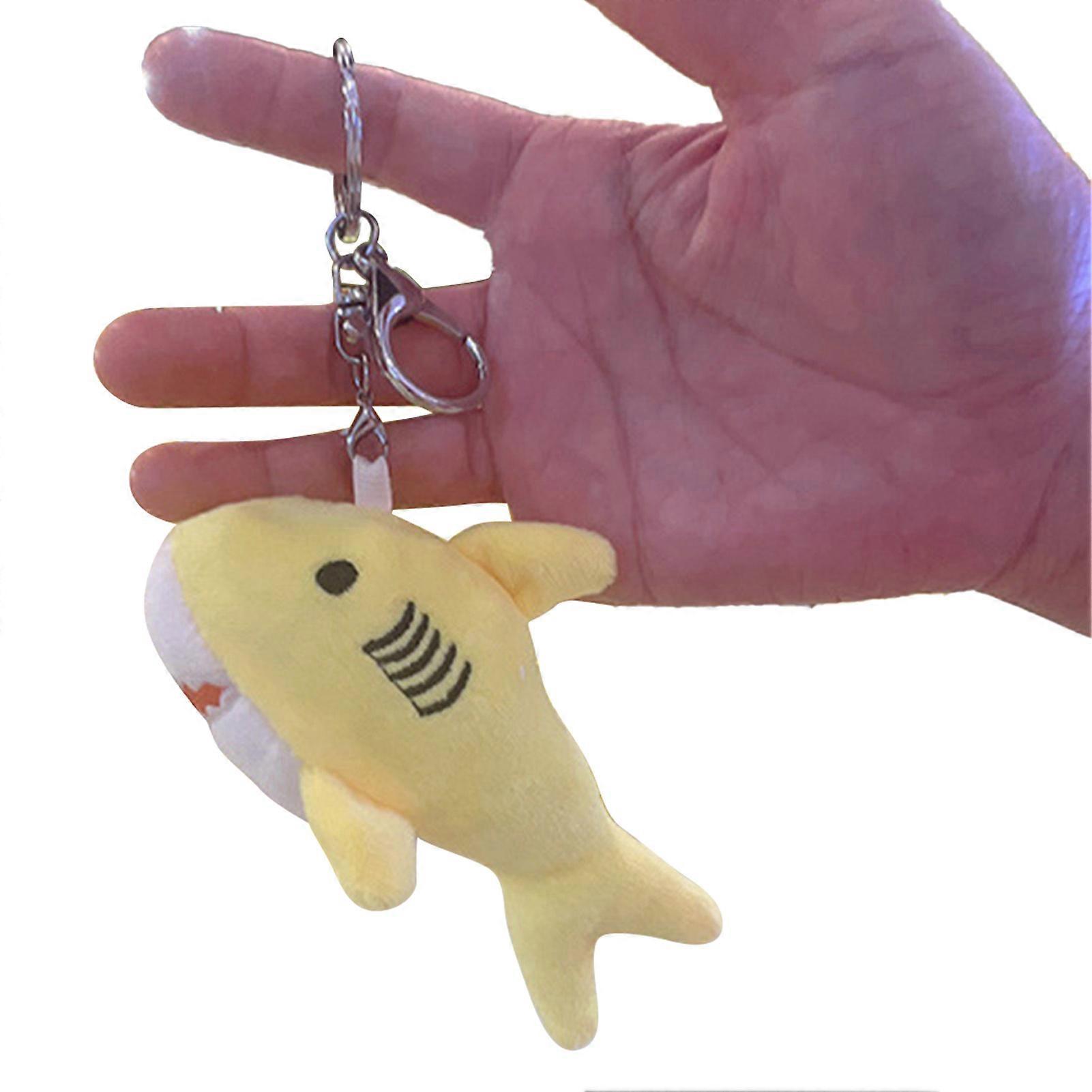 Stuffed Shark Plush Keychain Cute Fine Hand Stitching Small Animal Soft Keychain Pendants For Backpack