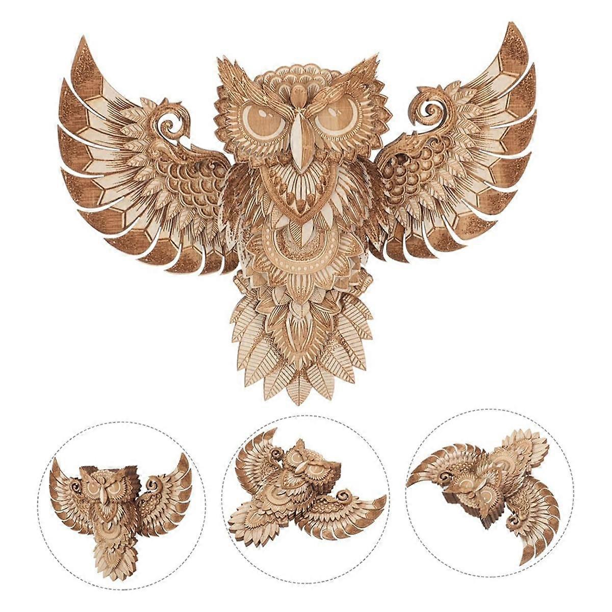 Wooden Owl Wood Animal Wall Hanger Home Decorations Wooden Wall Decor