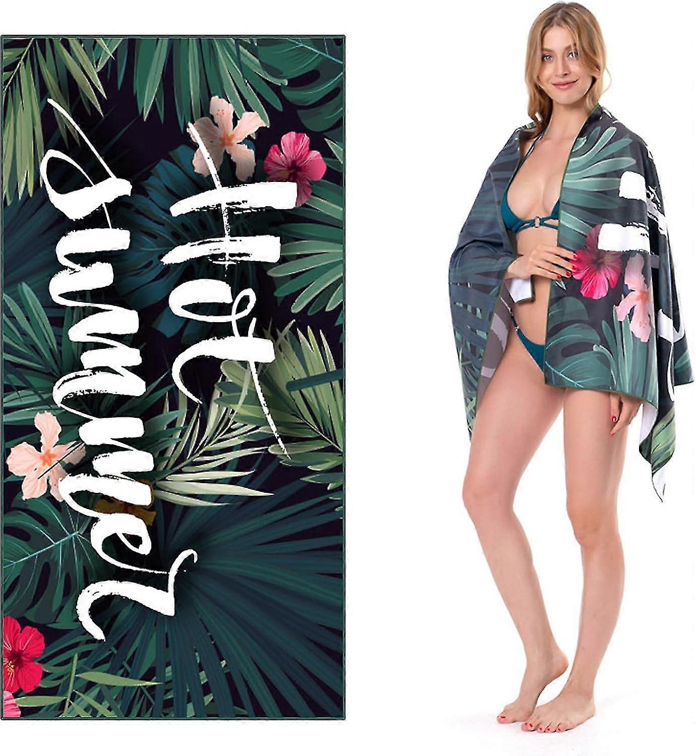 Microfiber Beach Towel Tropical Rainforest Pattern
