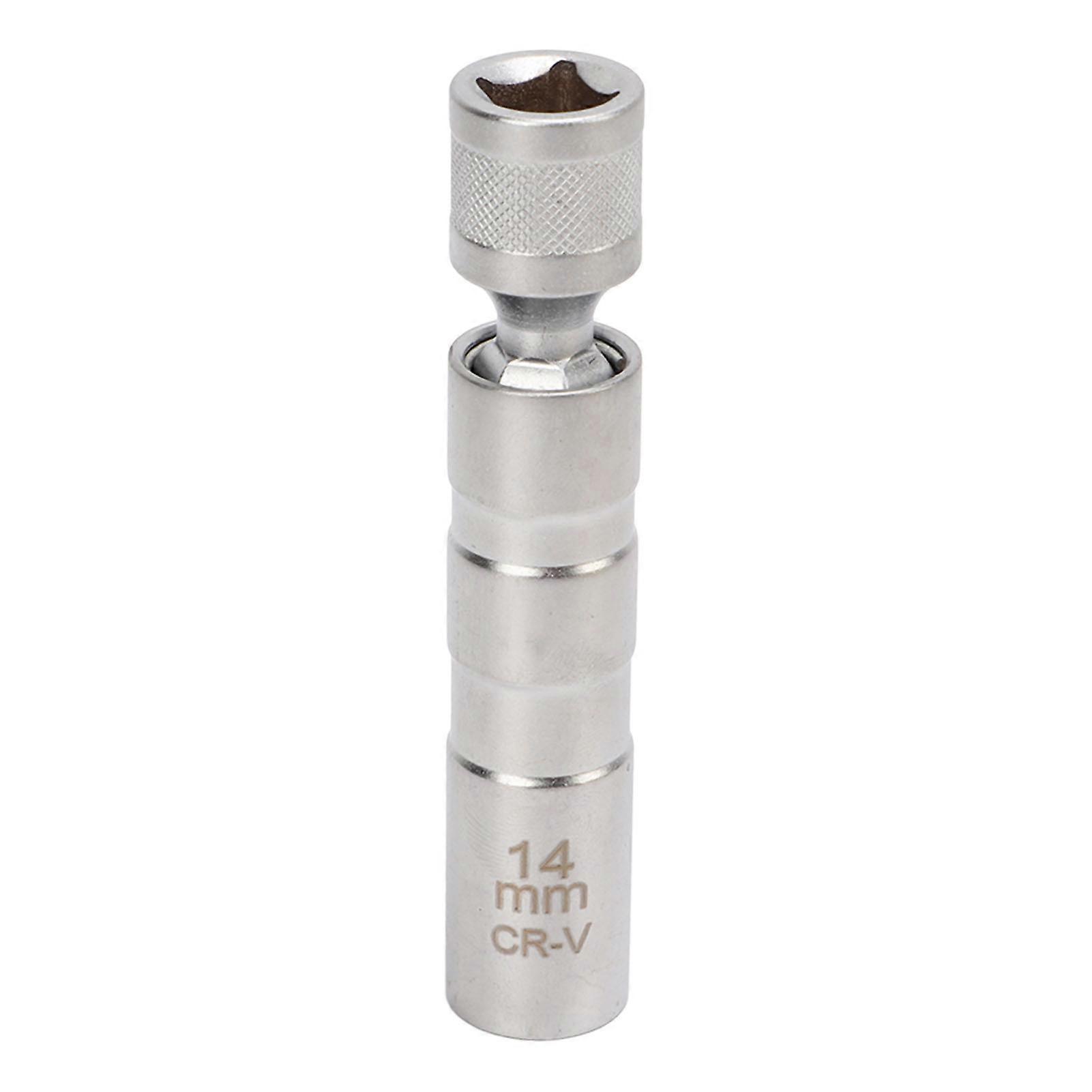 14mm Magnetic Swivel Spark Plug Socket 12 Point 3/8in Drive Wobble Socket Removal Tool for 1 3 5 Series