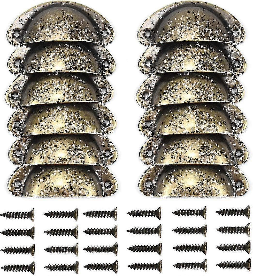 12 قطعة مقابض خزانة نحاسية عتيقة مقابض أبواب خزانة مطبخ عتيقة - CHUN