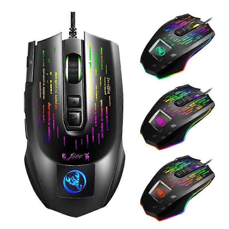 10000DPI 7 Buttons USB Wired Gaming Mouses RGB Gaming Mouse with Display Screen 6 Adjustable DPI for Desktop PC Laptop
