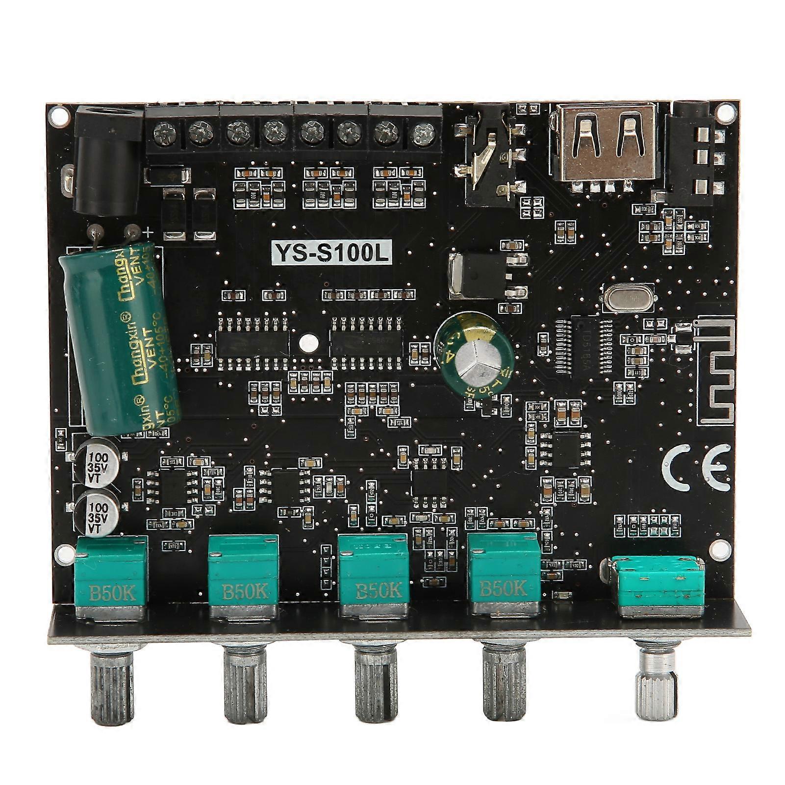 Bluetooth Amplifier Board 2.1 Channel 50W 50W 100W Wireless Subwoofer Amp Module with Treble Bass Control 1224V