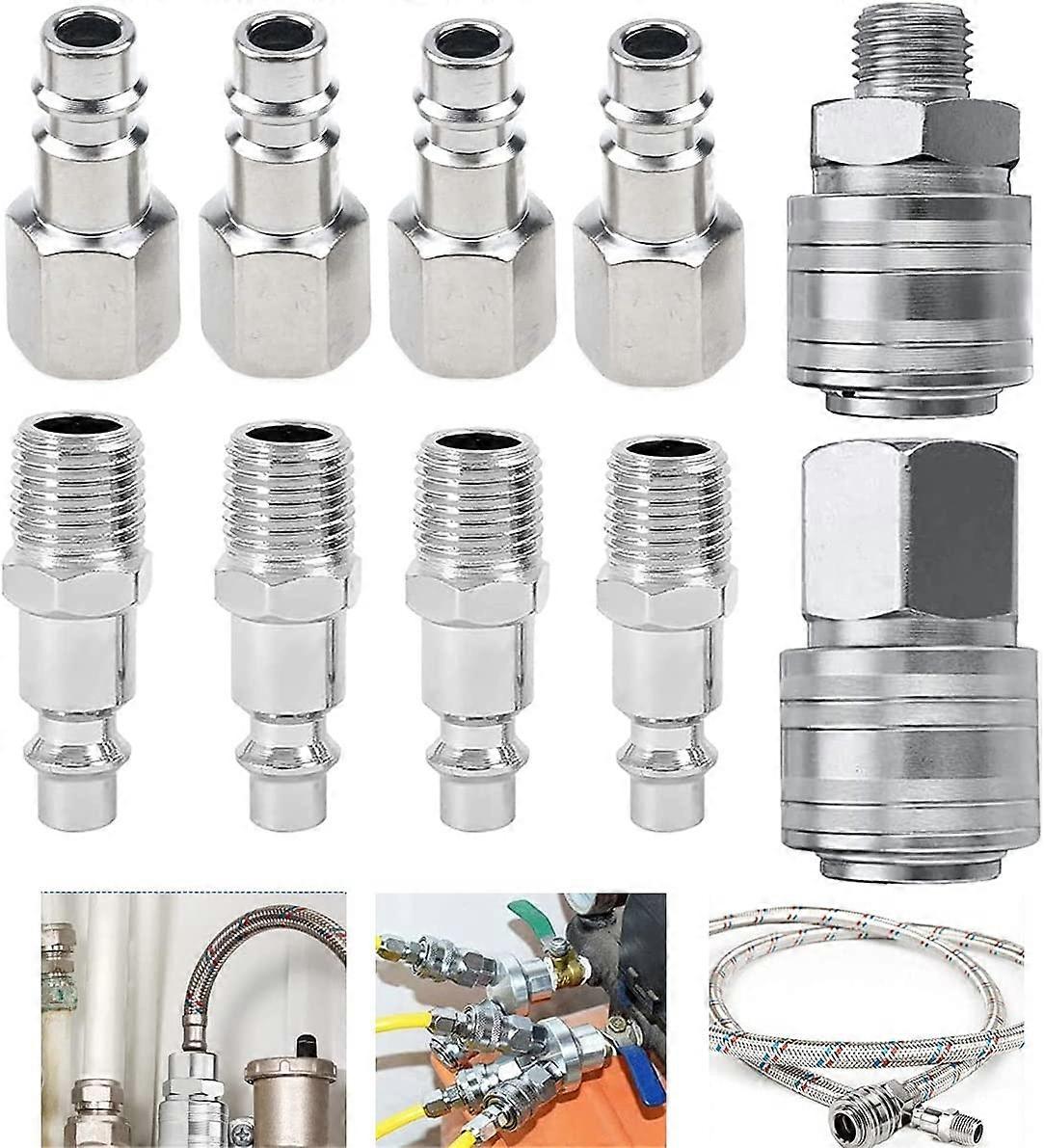 10 ks rychlospojka kompresoru 1/4" BSP spojka pro Tuayn Air Compress Kompresorové hadicové armatury konektor Male Female