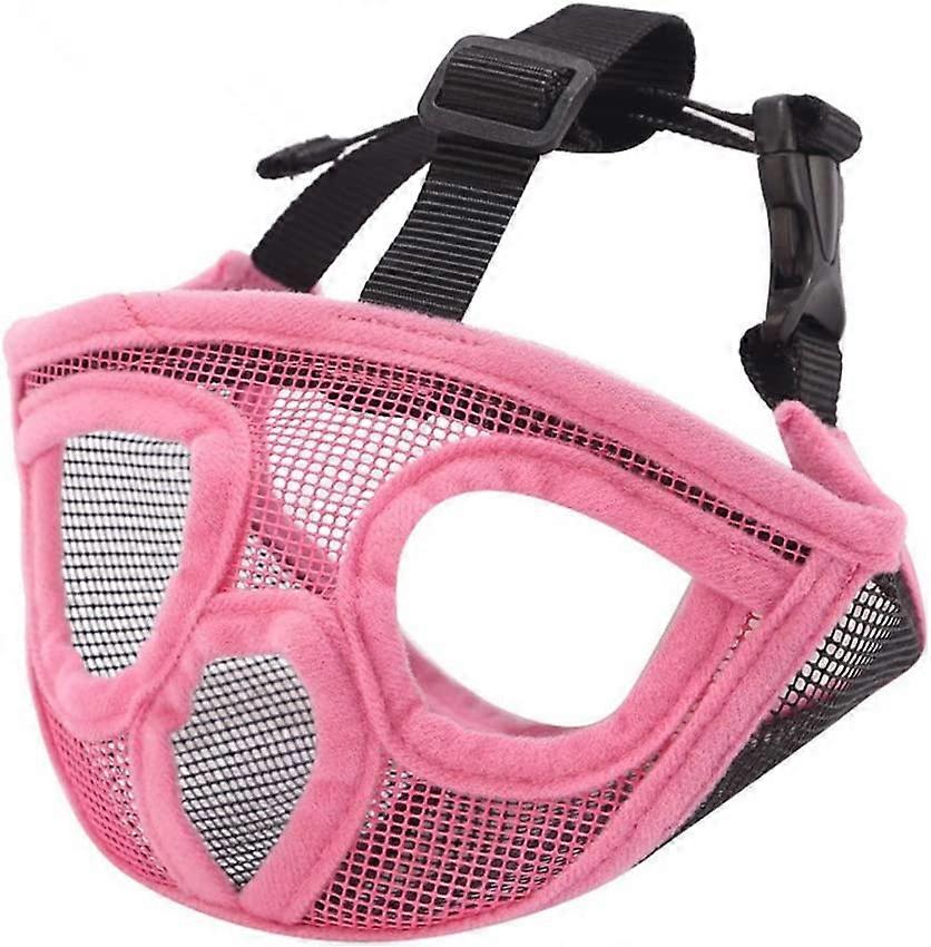 PETEMOO Short Snout Dog Muzzle- Adjustable Breathable Mesh Bulldog Muzzle for Biting Chewing Barking Dog Mask